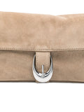 Staud Harlow Buckled Suede Shoulder Bag — Same as shown — Size One Size — Top View