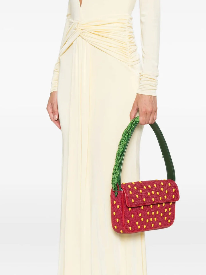 Staud Tommy Beaded Strawberry Motif Shoulder Bag — Same as shown — Size One Size — Side View