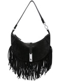 Polo Ralph Lauren Fringed Suede Shoulder Bag — Same as shown — Size One Size — Front View