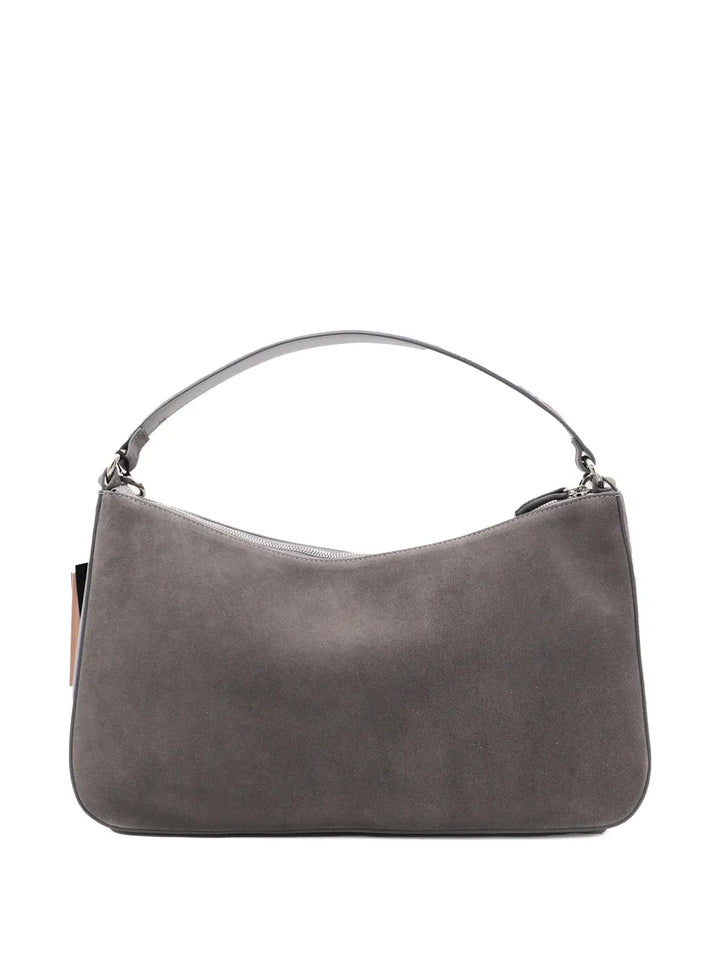Twinset Liliane Chain Embellished Suede Shoulder Bag — Same as shown — Size One Size — Side View