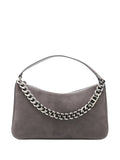 Twinset Liliane Chain Embellished Suede Shoulder Bag — Same as shown — Size One Size — Front View