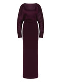 Rebecca Vallance Syrah Pleated Belted Gown — Black — Size XS — Front View