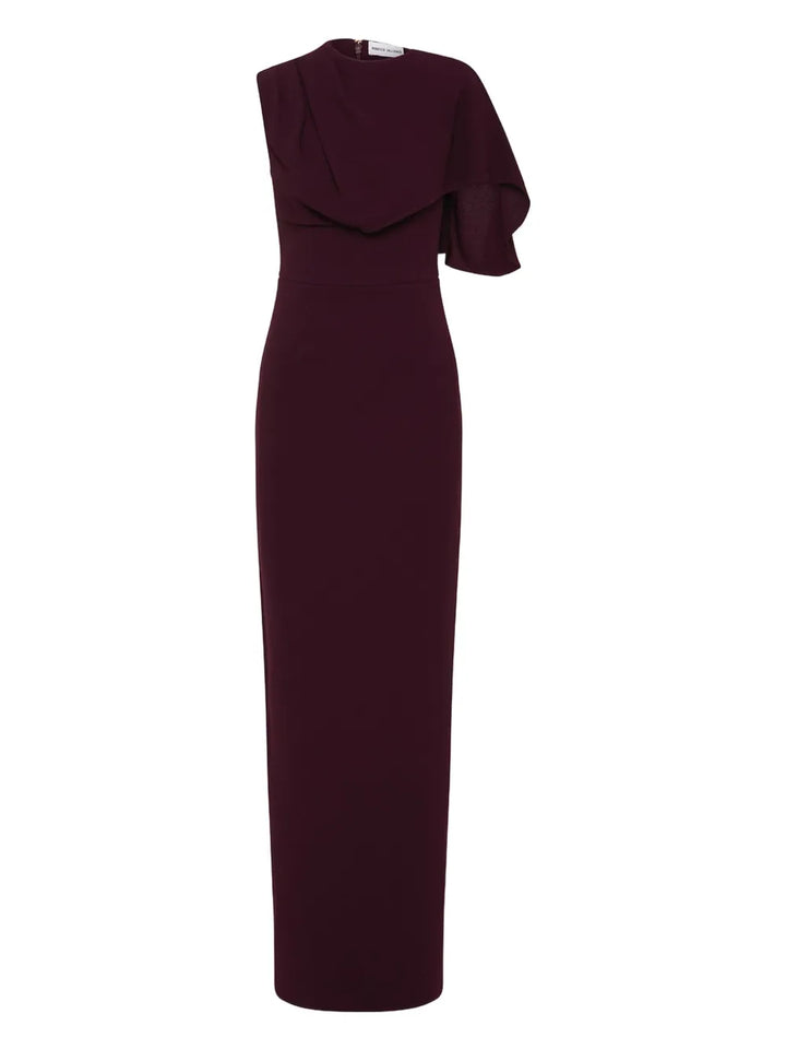 Rebecca Vallance Draped Cape Gown — Black — Size XS — Front View