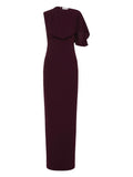 Rebecca Vallance Draped Cape Gown — Black — Size XS — Front View
