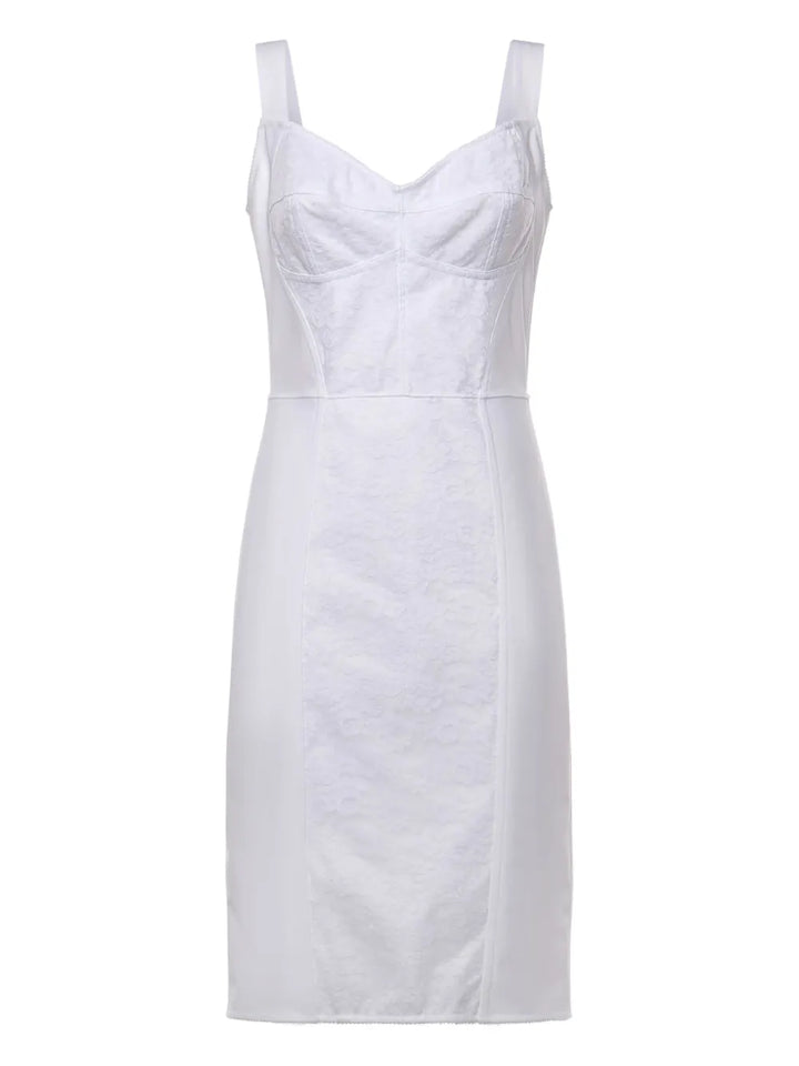 Dolce Gabbana Corset Mini Dress — White — Size S — Front View
