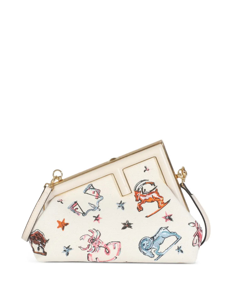 Fendi Pre Owned Astrology Embroidered Canvas Bag — Same as shown — Size One Size — Front View