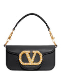 Valentino Garavani Vlogo Embellished Clasp Leather Shoulder Bag — Same as shown — Size One Size — Front View