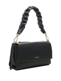 Coccinelle Braided Handle Leather Shoulder Bag — Same as shown — Size One Size — Back View