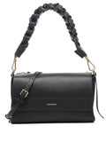 Coccinelle Braided Handle Leather Shoulder Bag — Same as shown — Size One Size — Front View