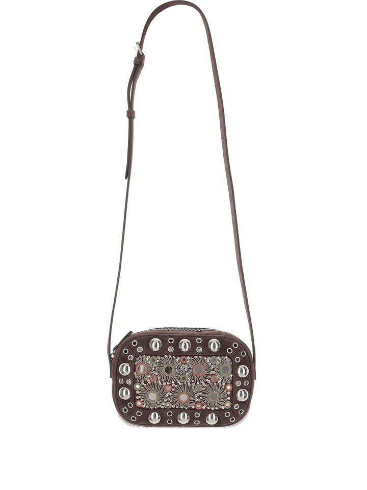 Valentino Garavani Nellcote Mirror Embellished Stud Detailed Shoulder Bag — Same as shown — Size One Size — Front View