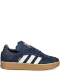 adidas Samba Xlg Three-Stripe Suede Sneakers — Navy Blue — Size US M 9 - US W 10.5 — Front View