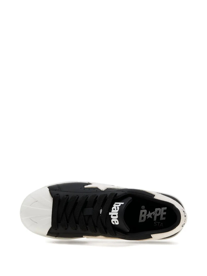 A Bathing Ape?Star Lightning Bolt Sneakers — Black — Size US M 3.5 - US W 5 — Top View