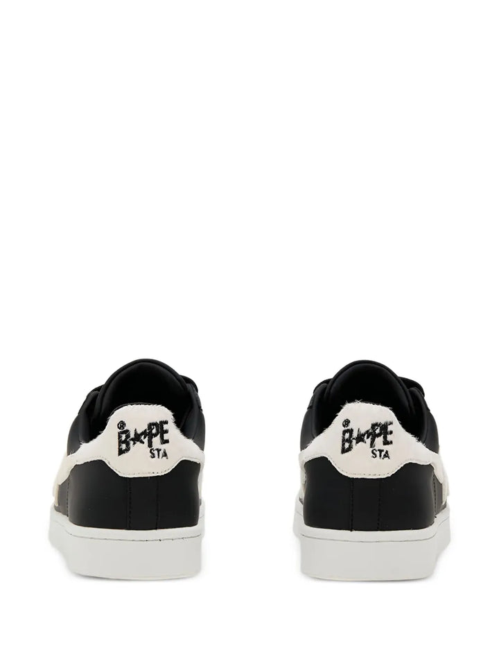 A Bathing Ape?Star Lightning Bolt Sneakers — Black — Size US M 3.5 - US W 5 — Back View