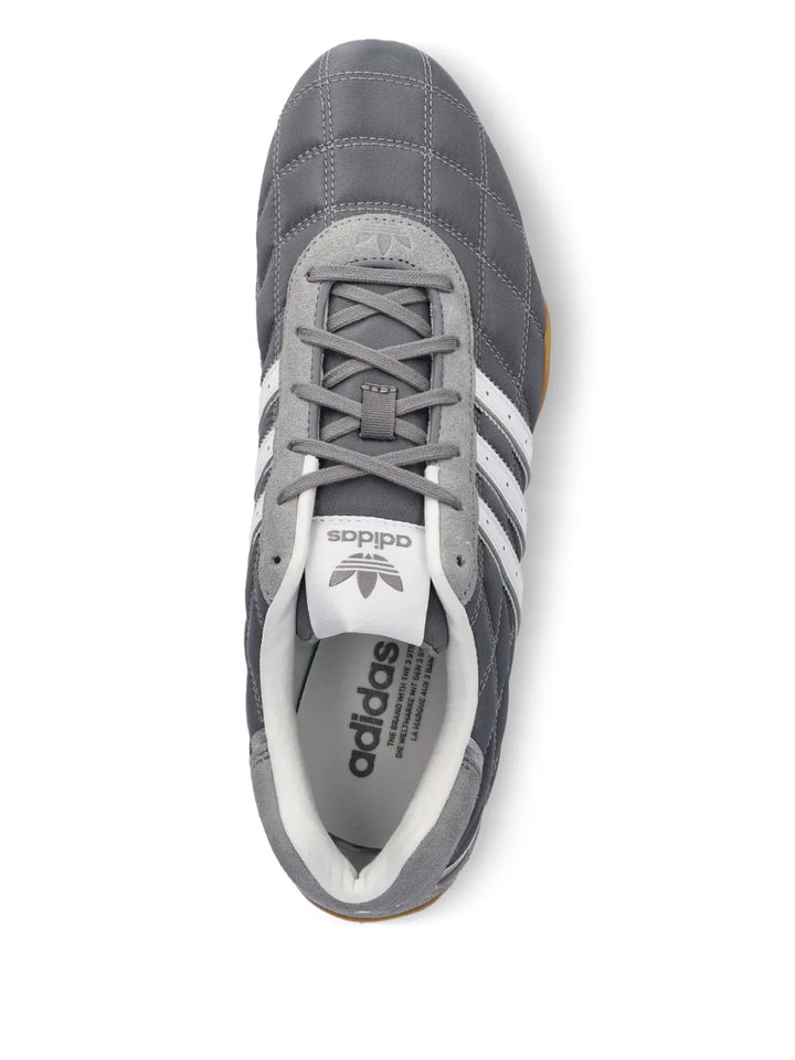 adidas Adiracer Lo Quilted 3-Stripe Sneakers — Grey — Size US M 4.5 - US W 6 — Top View