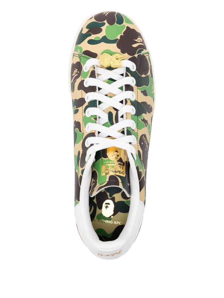 A Bathing Ape?X adidas Stan Smith Trainers — Khaki Green — Size US M 11 - US W 12.5 — Top View