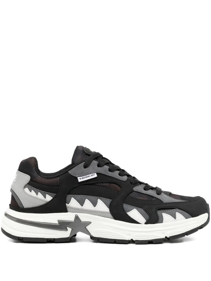 A Bathing Ape?Star-Embellished Trainers — Black — Size US M 3.5 - US W 5 — Front View