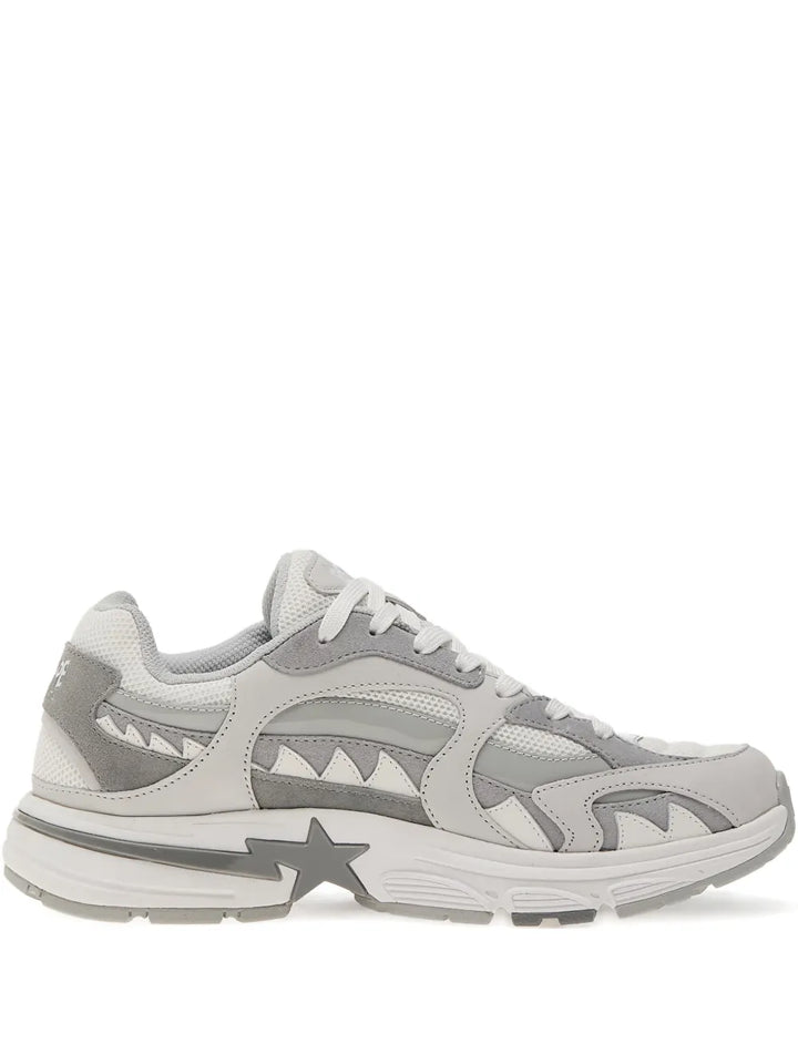 A Bathing Ape?Shark Sta #1 Low-Top Sneakers — Grey — Size US M 3.5 - US W 5 — Front View