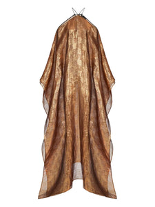 Taller Marmo Metallic Tassel Dress — Gold — Size XS — Front View