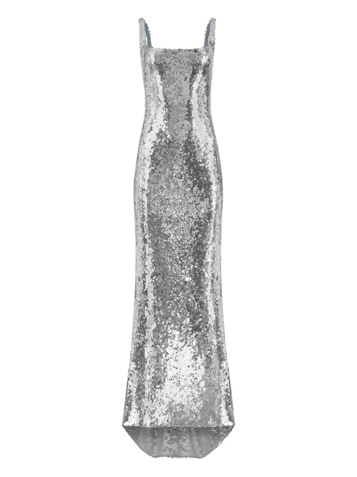 16Arlington Electra Sequinned Gown — Silver — Size XS — Front View