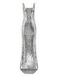16Arlington Electra Sequinned Gown — Silver — Size XS — Front View