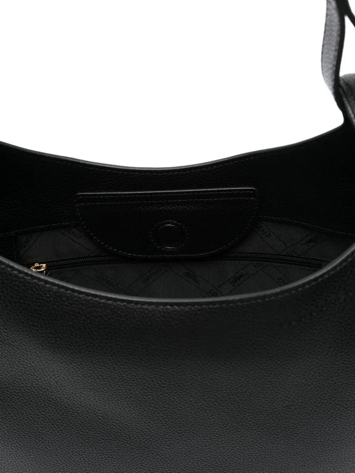Longchamp Curved Leather Shoulder Bag — Same as shown — Size One Size — Detail View