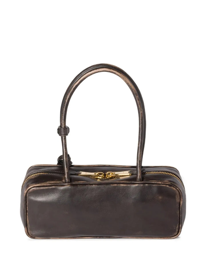 Miu Miu Beau Logo Embossed Tote Bag — Same as shown — Size One Size — Back View