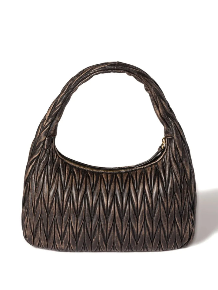 Miu Miu Wander Matelasse Leather Shoulder Bag — Same as shown — Size One Size — Back View