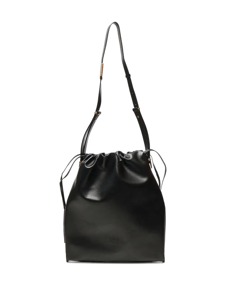 Pinko Drawstring Leather Shoulder Bag — Same as shown — Size One Size — Side View