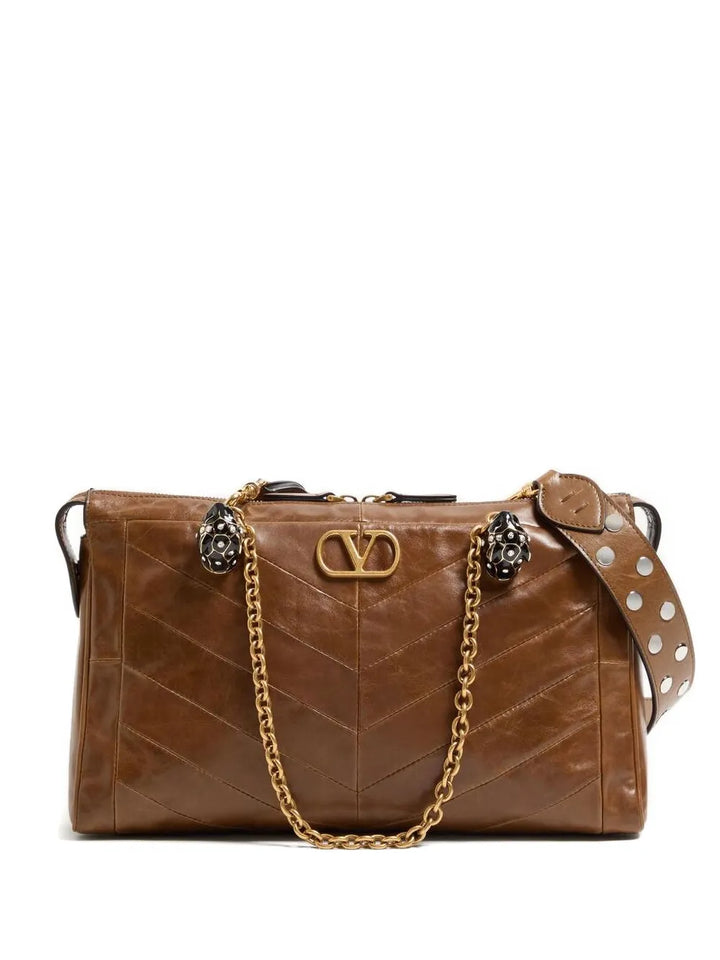 Valentino Garavani Panthea Leather Shoulder Bag — Same as shown — Size One Size — Front View