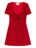 Valentino Garavani Short Dress In Plain Wool Tweed — Same as shown — Size XS — Front View