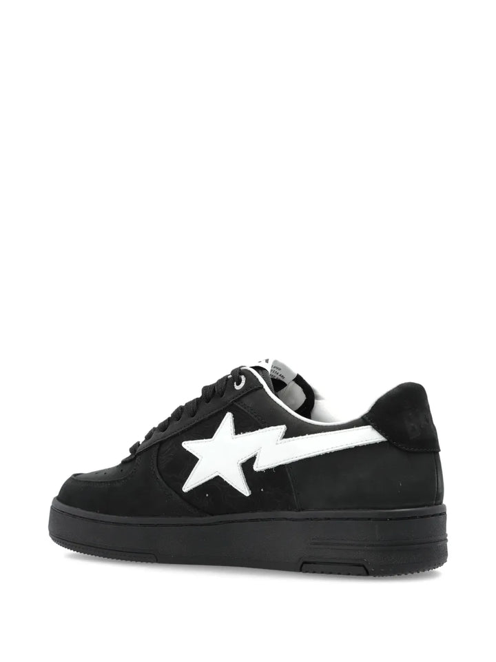 A Bathing Ape?Sk8 Sta 3 Star-Embellished Leather Sneakers — Black — Size US M 3.5 - US W 5 — Side View