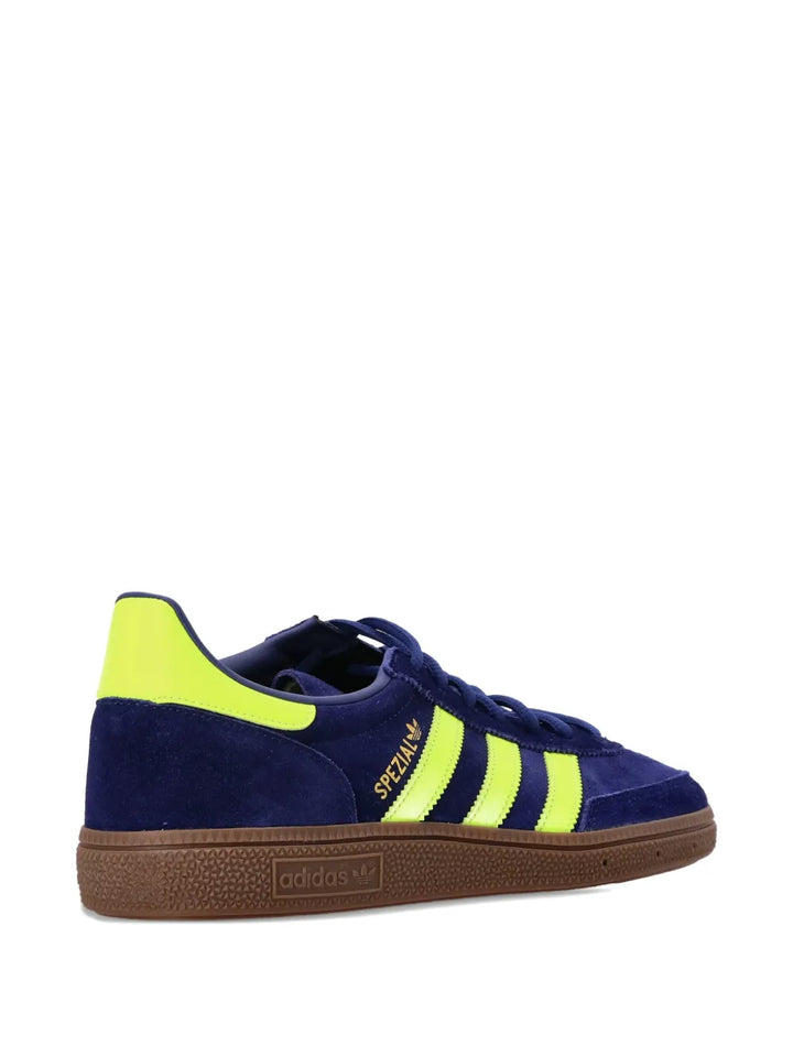 adidas Handball Spezial Three-Stripe Suede Sneakers — Blue — Size US M 9 - US W 10.5 — Back View