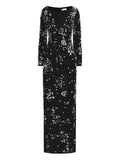 Oscar De La Renta Crystal Embellished Velvet Gown — Black — Size XS — Front View