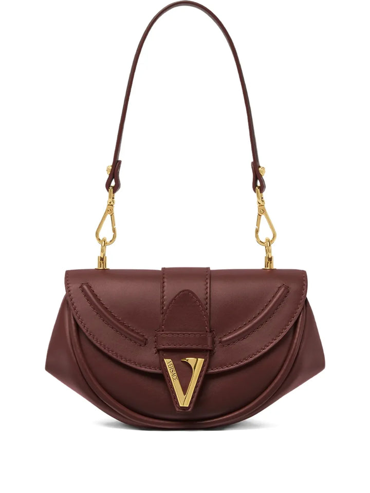 Versace Small Virtus Leather Shoulder Bag — Same as shown — Size One Size — Front View