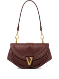 Versace Small Virtus Leather Shoulder Bag — Same as shown — Size One Size — Front View
