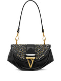 Versace Stud Embellished Shoulder Bag — Same as shown — Size One Size — Front View