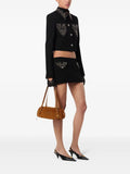 Versace Tag Suede Shoulder Bag — Same as shown — Size One Size — Side View
