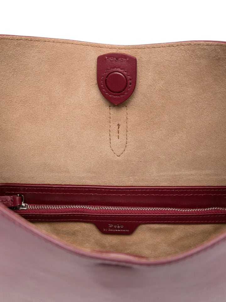 Polo Ralph Lauren Logo Clasp Leather Shoulder Bag — Same as shown — Size One Size — Detail View