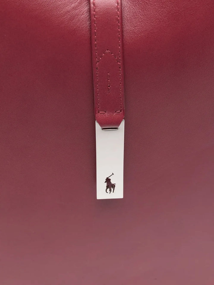 Polo Ralph Lauren Logo Clasp Leather Shoulder Bag — Same as shown — Size One Size — Top View
