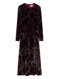 La Doublej Long Sleeve Bamboo Print Maxi Dress — Same as shown — Size M — Front View