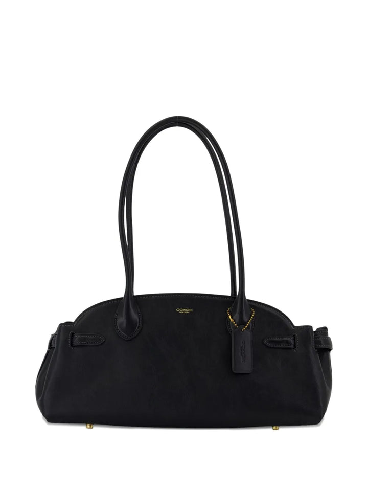 Coach Logo Detail Leather Shoulder Bag — Same as shown — Size One Size — Front View