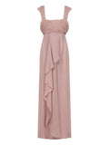 Valentino Garavani Embroidered Frill Maxi Dress — Red/ Pink — Size XS — Front View