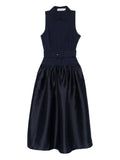 Self Portrait Belted Dress — Blue/ Red — Size XS — Front View