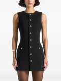 Maniere De Voir Nadine Tweed Mini Dress — Black — Size S — Front View