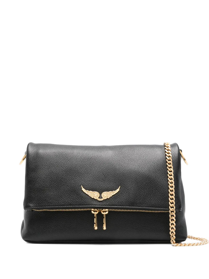 Zadigvoltaire Rocky Grained Leather Shoulder Bag — Same as shown — Size One Size — Front View