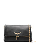 Zadigvoltaire Rocky Grained Leather Shoulder Bag — Same as shown — Size One Size — Front View