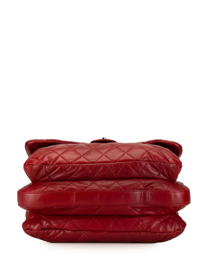 Chanel Pre Owned 2011 Maxi Lambskin 3 Accordion Flap Shoulder Bag — Same as shown — Size One Size — Back View