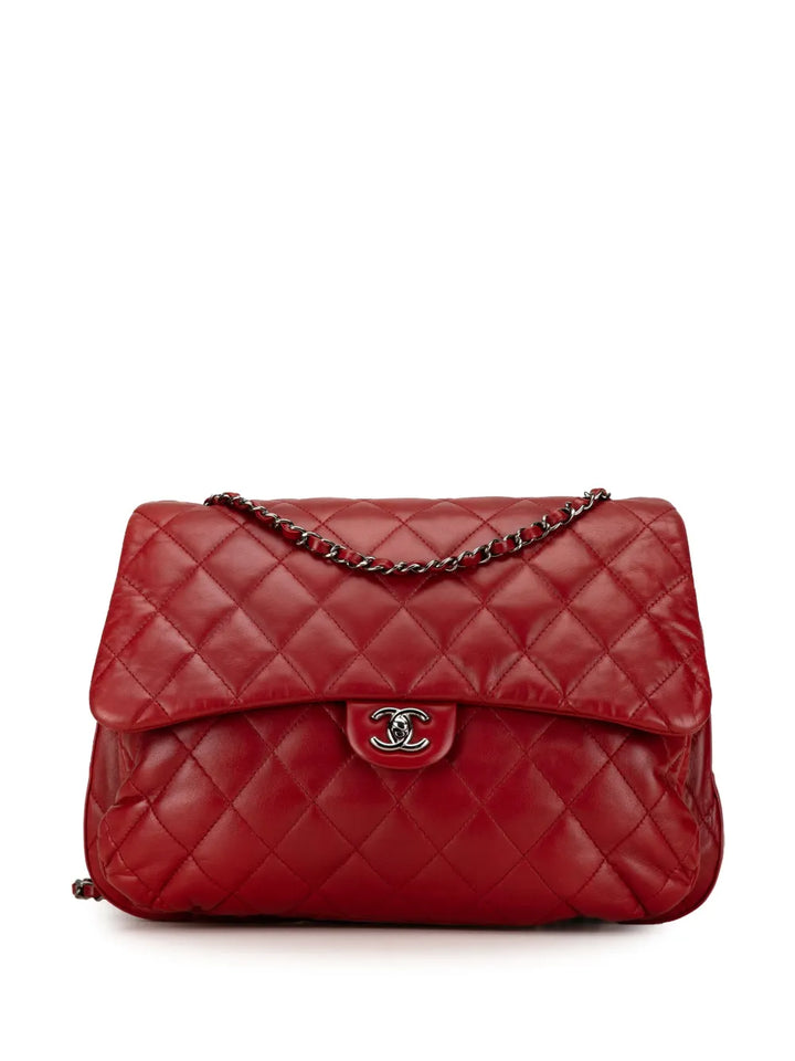 Chanel Pre Owned 2011 Maxi Lambskin 3 Accordion Flap Shoulder Bag — Same as shown — Size One Size — Front View