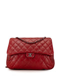 Chanel Pre Owned 2011 Maxi Lambskin 3 Accordion Flap Shoulder Bag — Same as shown — Size One Size — Front View