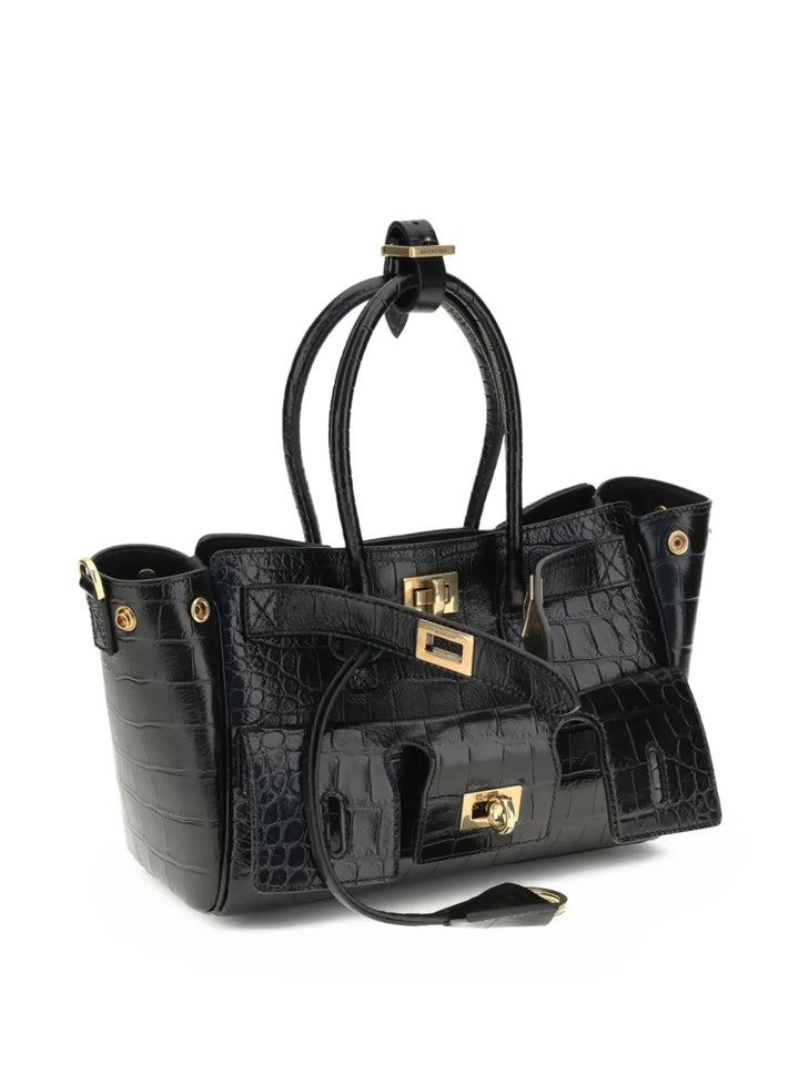 Balenciaga Crocodile Effect Top Handle Shoulder Bag — Same as shown — Size One Size — Side View